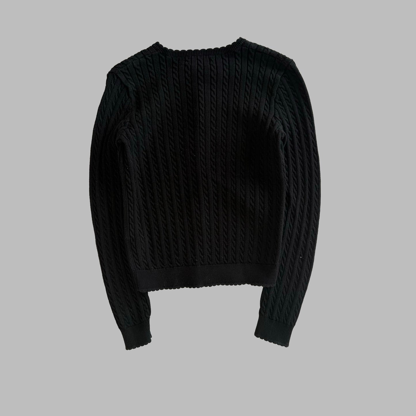 Y2K Polo Ralph Lauren Cable Knit Cardigan - M