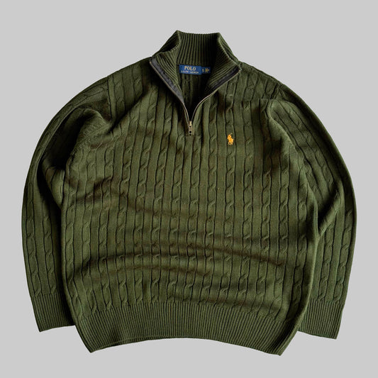 Ralph Lauren Cable Knit Quarter Zip - XL