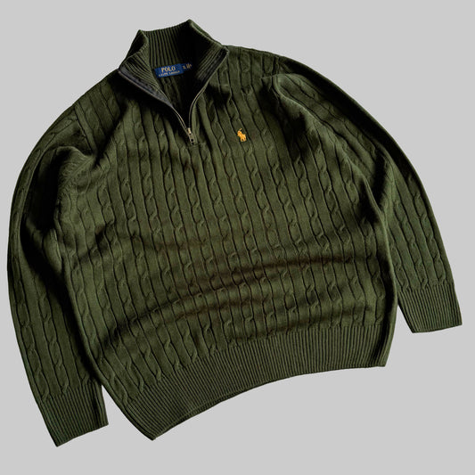 Ralph Lauren Cable Knit Quarter Zip - XL