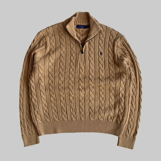 Ralph Lauren Cable Knit Quarter Zip - XL