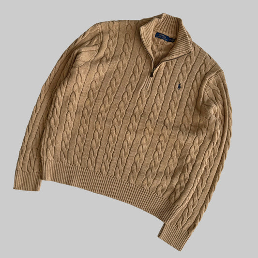 Ralph Lauren Cable Knit Quarter Zip - XL