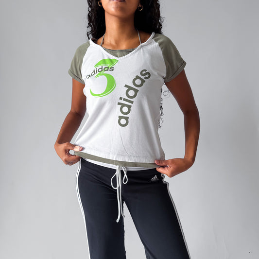 Y2K Adidas Raglan Halter Top - M