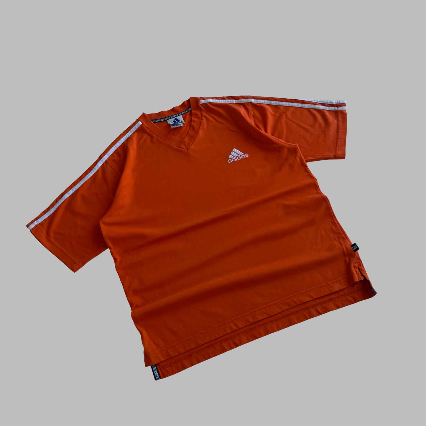 90s Adidas Three Stripe Heavweight Tee - M