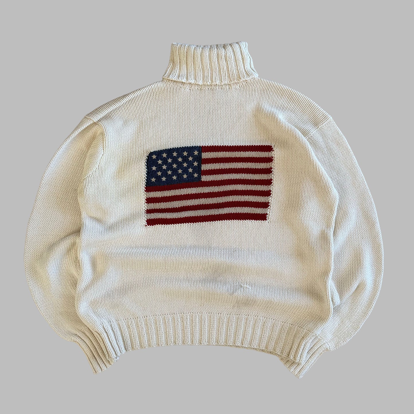 Y2K Ralph Lauren Flag Turtle Neck Knit - XL