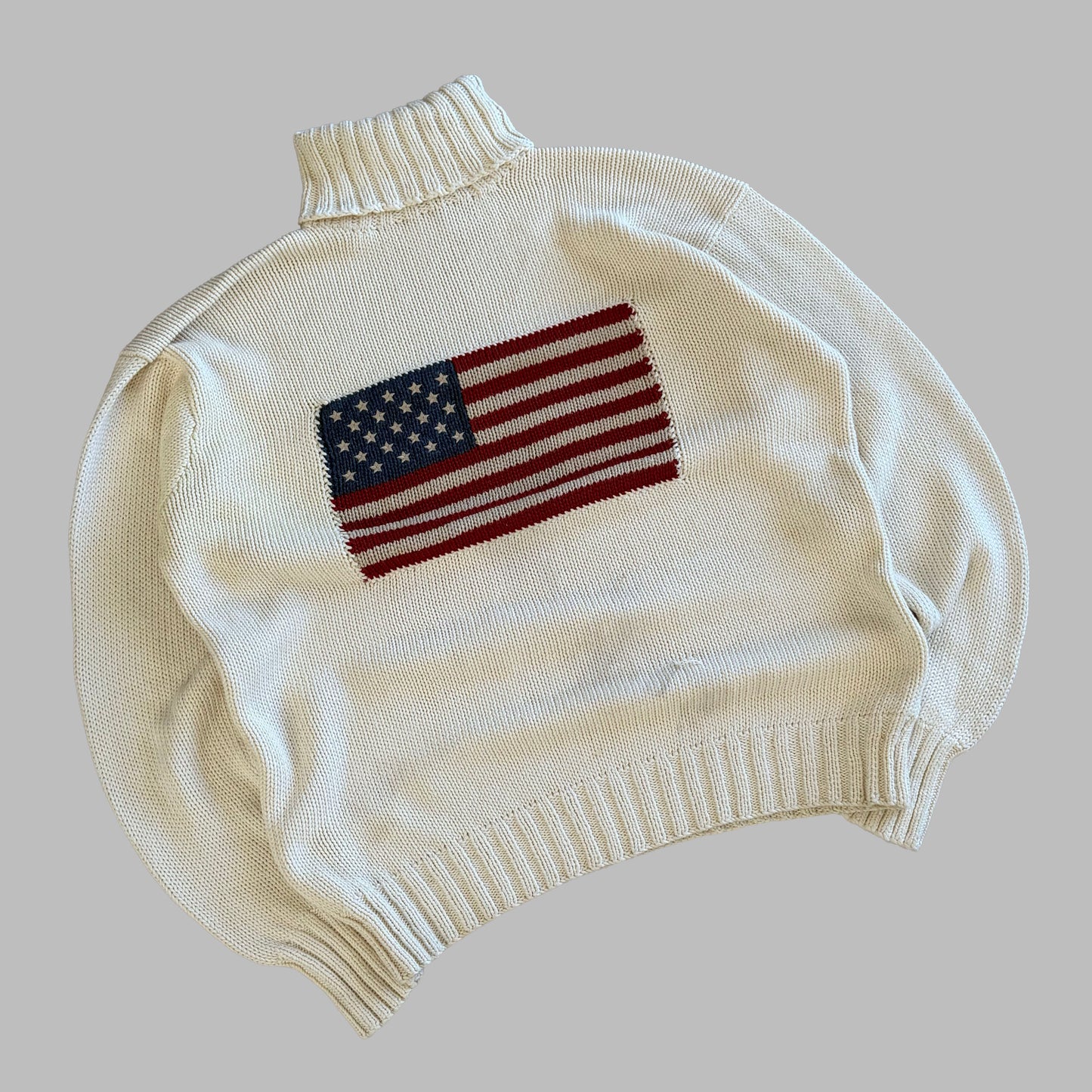 Y2K Ralph Lauren Flag Turtle Neck Knit - XL