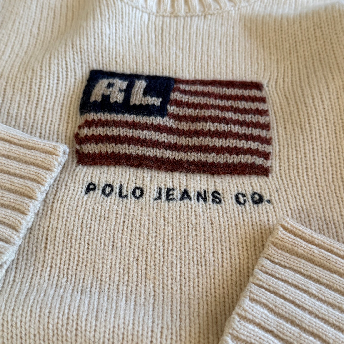 Y2K Ralph Lauren Polo Jeans Co Flag Heavy Knit - S