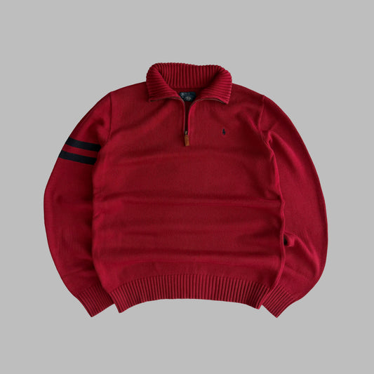 90s Polo Ralph Lauren Striped Quarter Zip - M