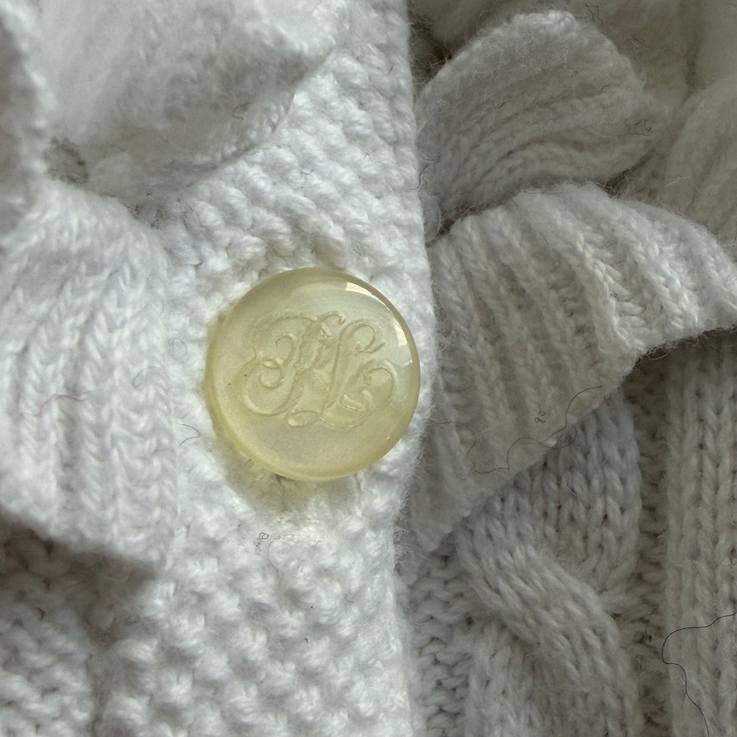 Y2K Polo Ralph Lauren Cable Knit Cardigan - M