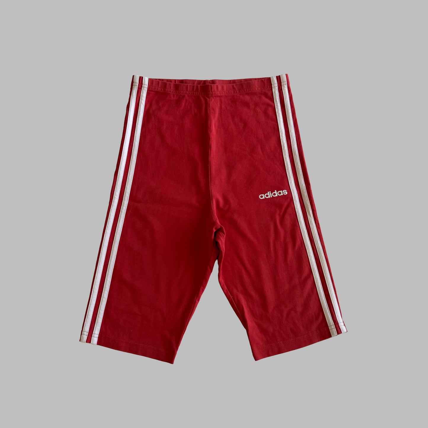 Y2K Adidas Three Stripe High Waisted Biker Shorts - S