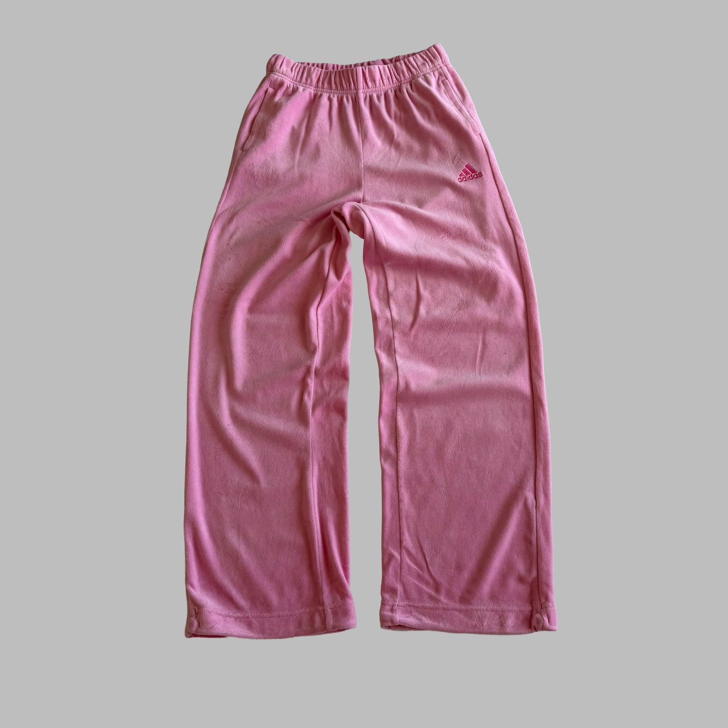 Y2K Adidas Velour Velvet Wide Leg Track Pants - S