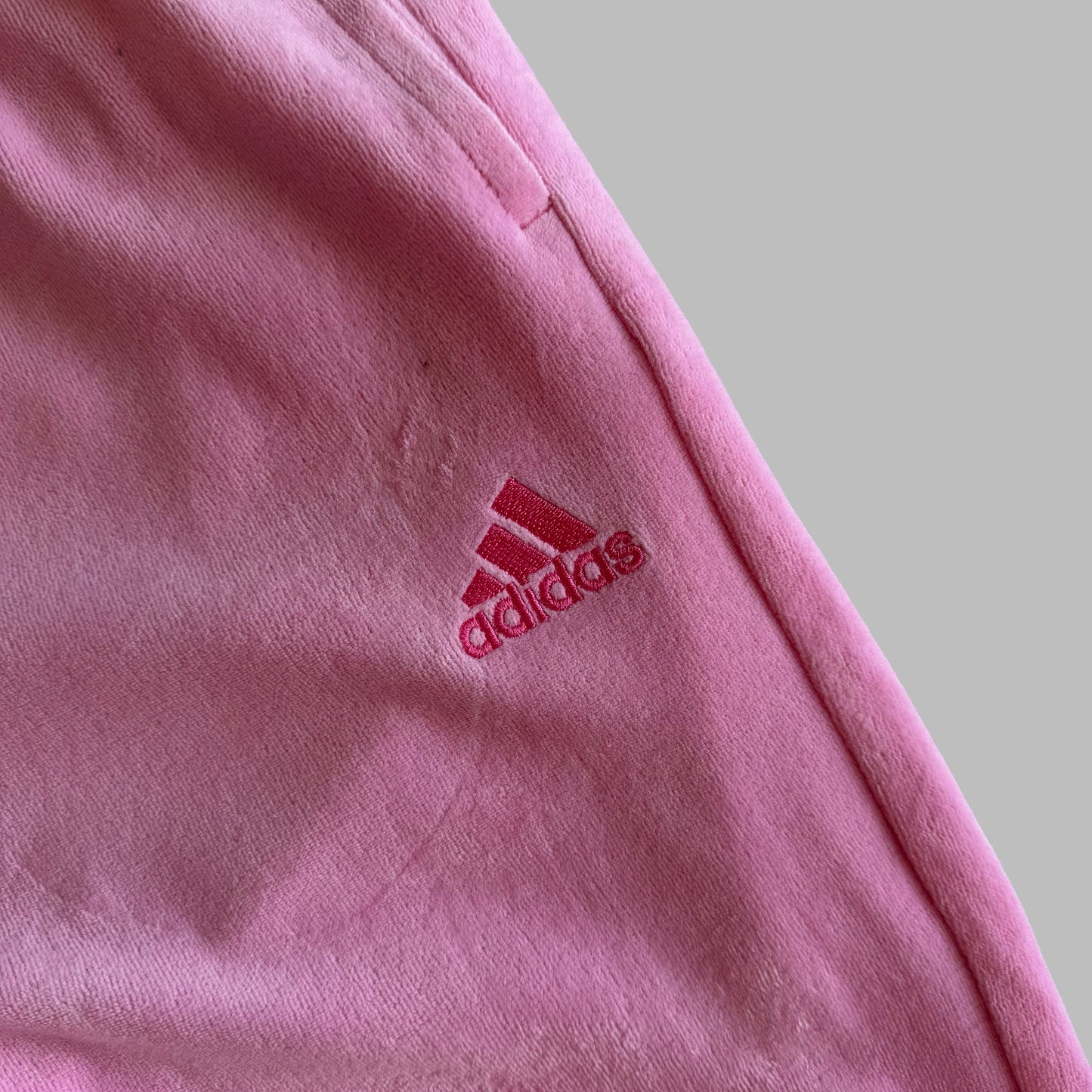 Y2K Adidas Velour Velvet Wide Leg Track Pants - S
