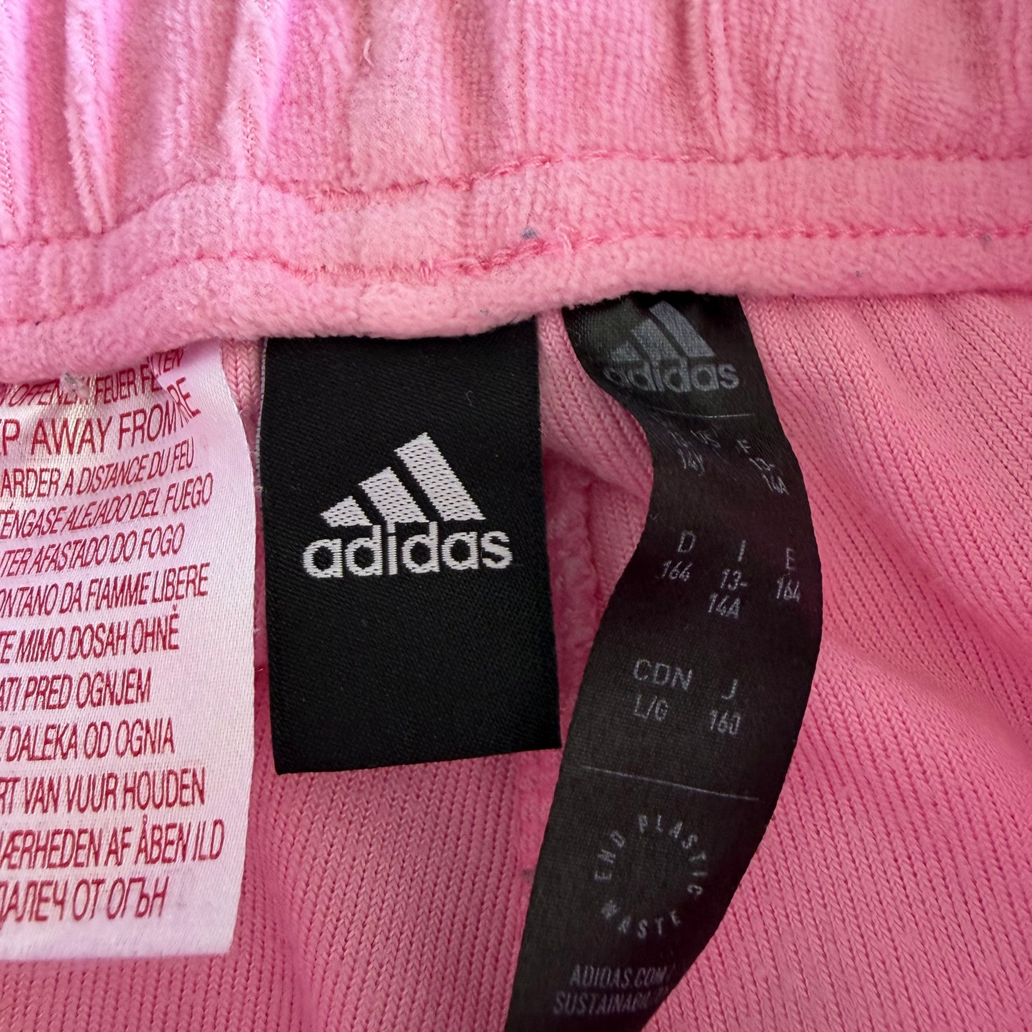 Y2K Adidas Velour Velvet Wide Leg Track Pants - S
