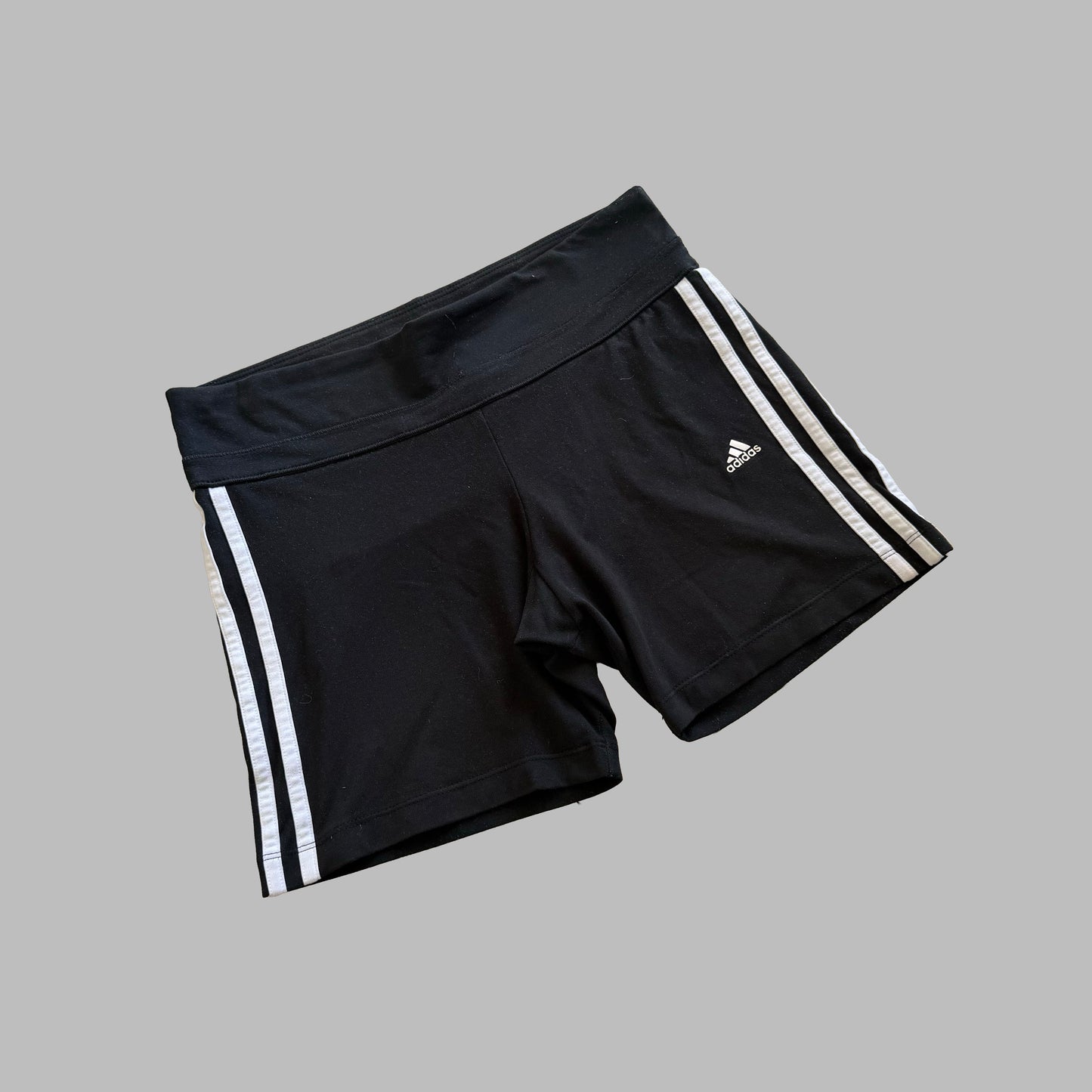 Y2K Adidas Three Stripe Mini Shorts - S