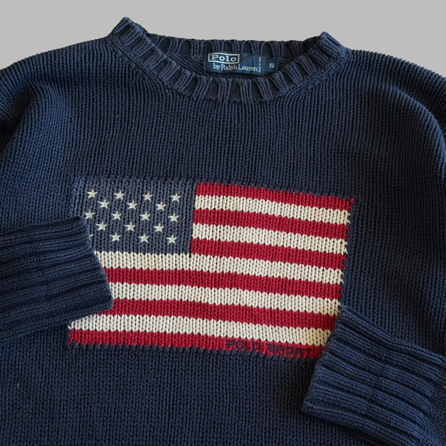 90s Ralph Lauren Flag Heavy Knit - M/L