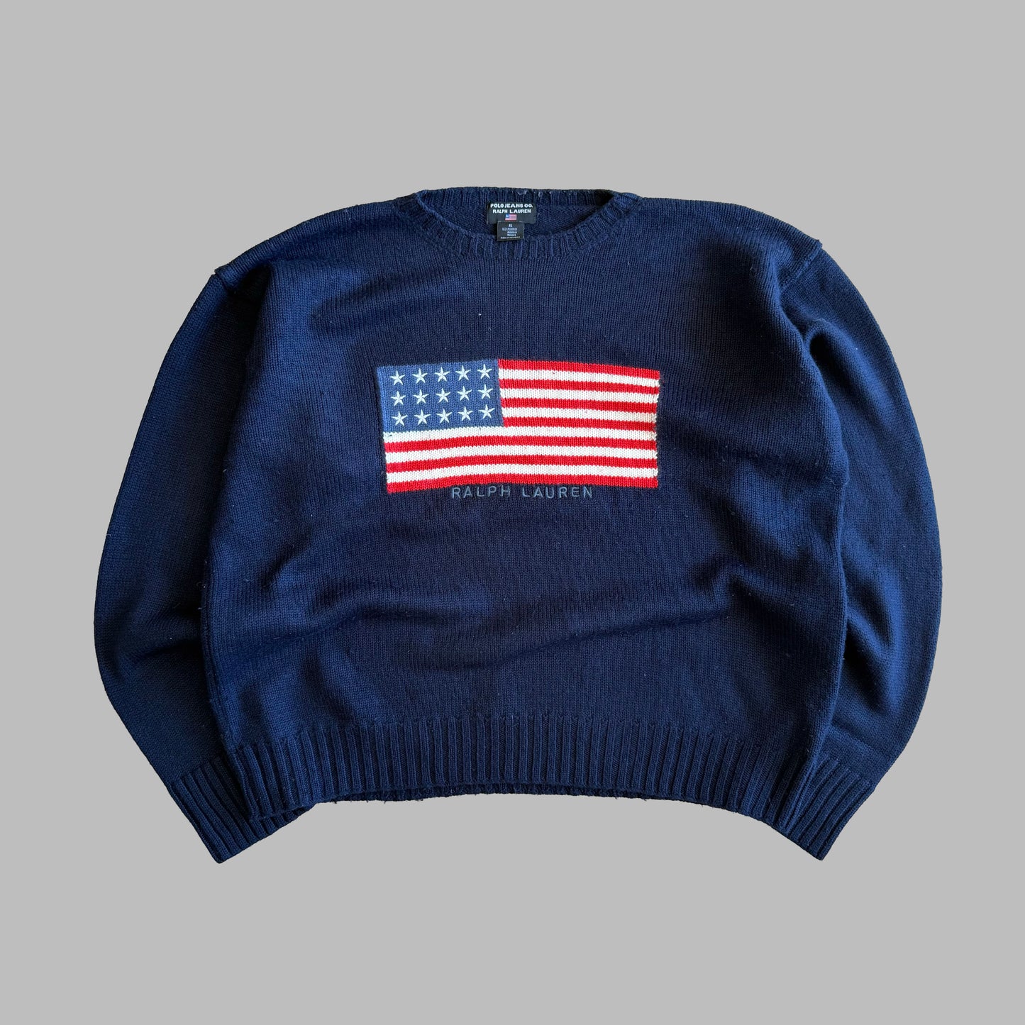 Y2K Ralph Lauren Polo Jeans Co Flag Heavy Knit - XL