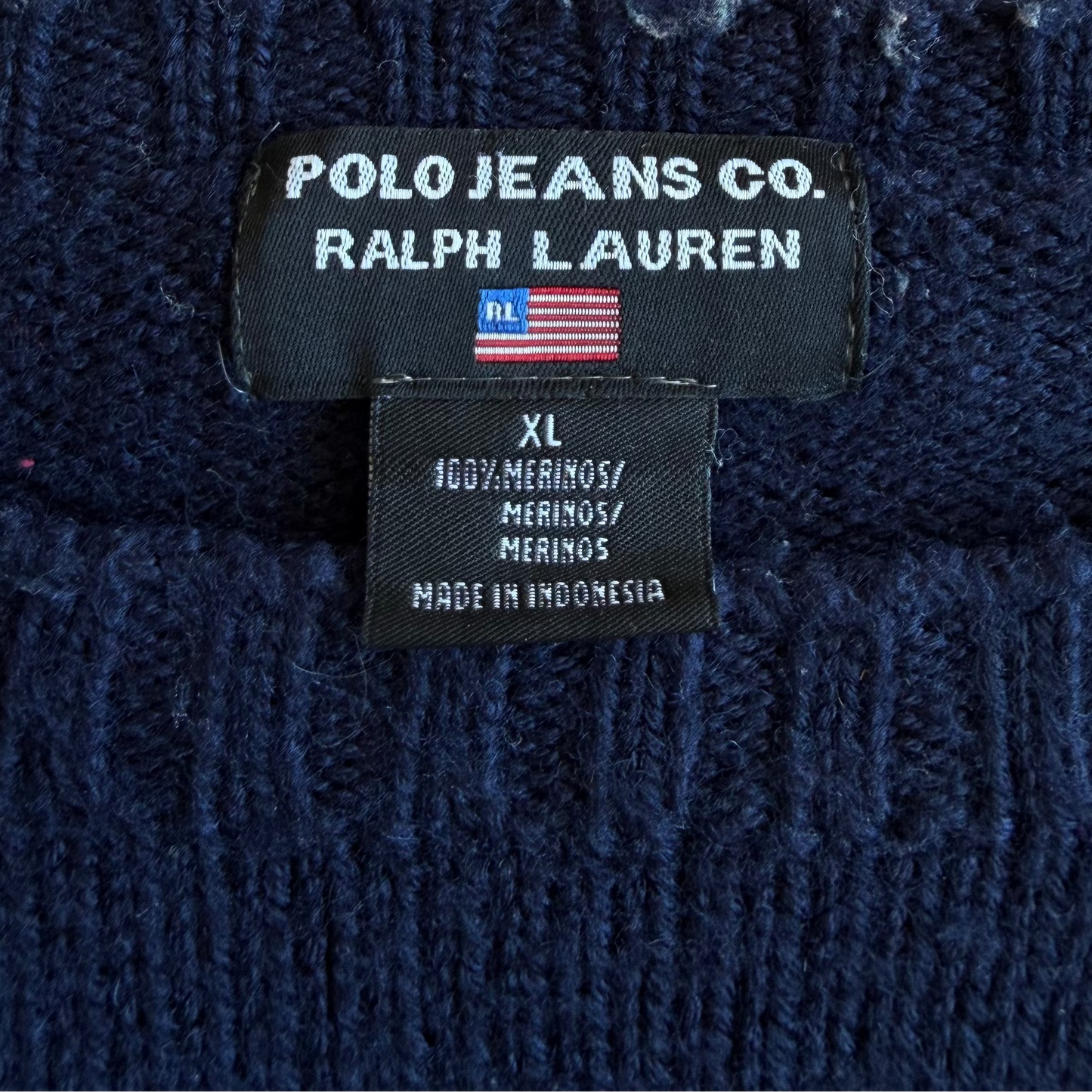 Y2K Ralph Lauren Polo Jeans Co Flag Heavy Knit - XL