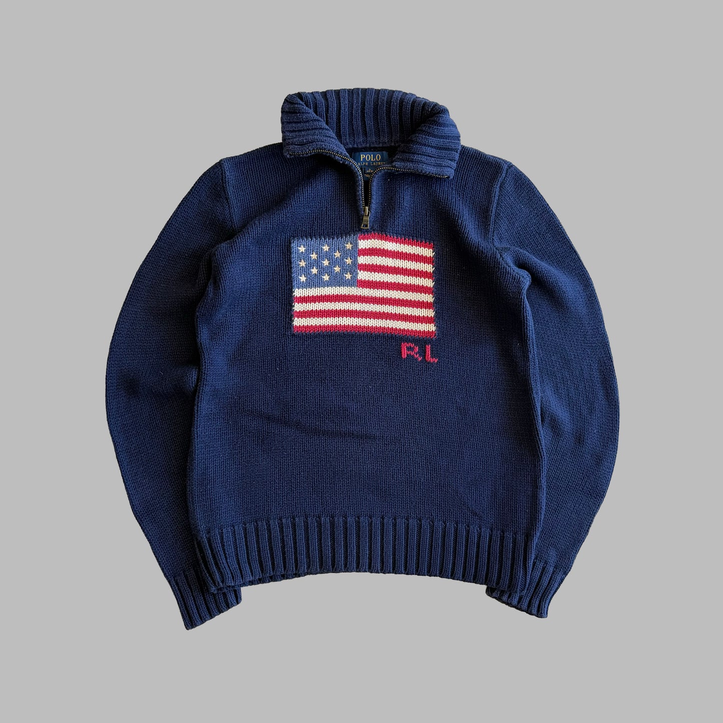 Ralph Lauren Flag Heavy Quarter Zip - S