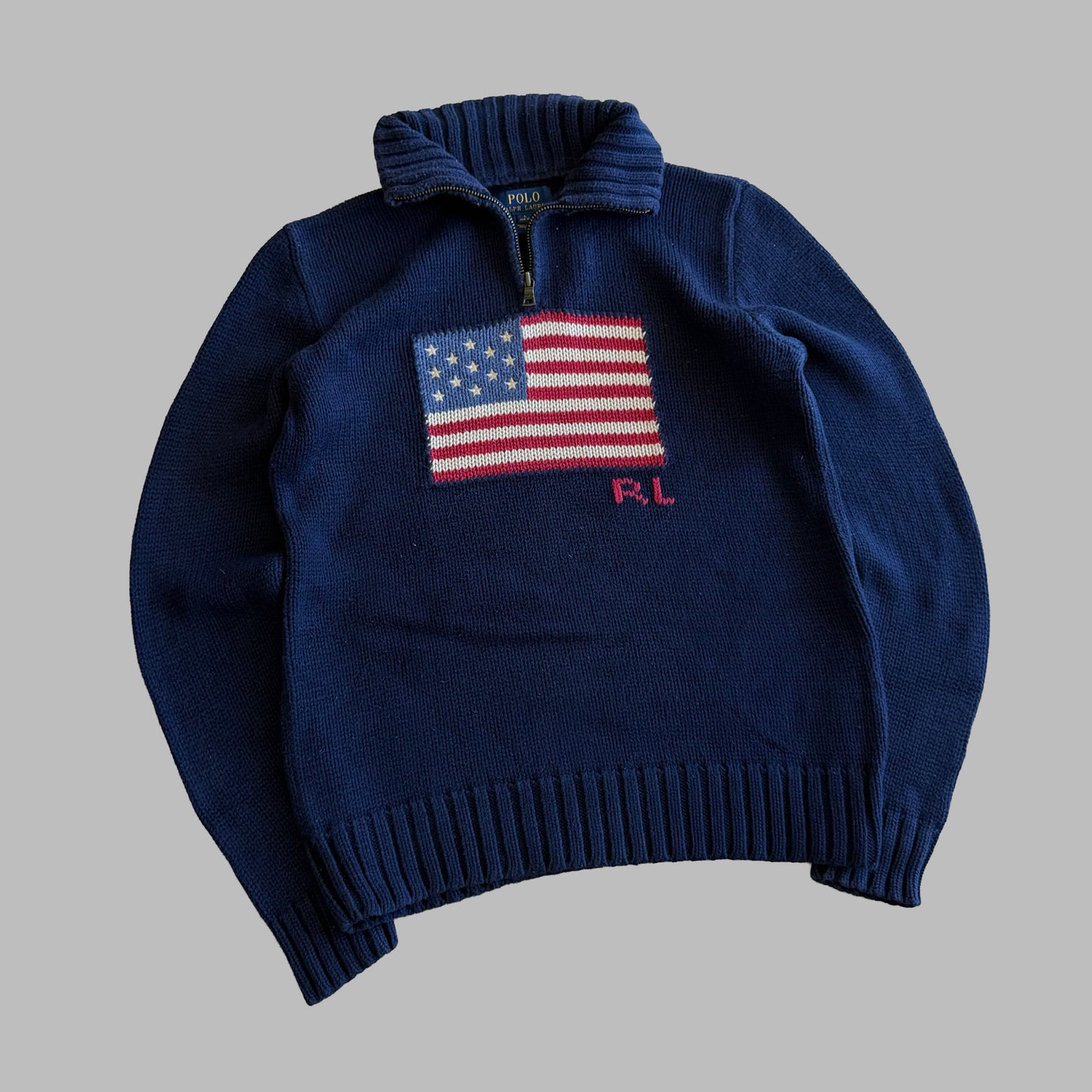 Ralph Lauren Flag Heavy Quarter Zip - S