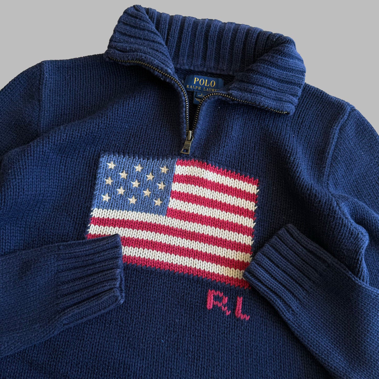 Ralph Lauren Flag Heavy Quarter Zip - S