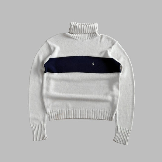 90s Polo Ralph Lauren Striped Turtle Neck Knit - M