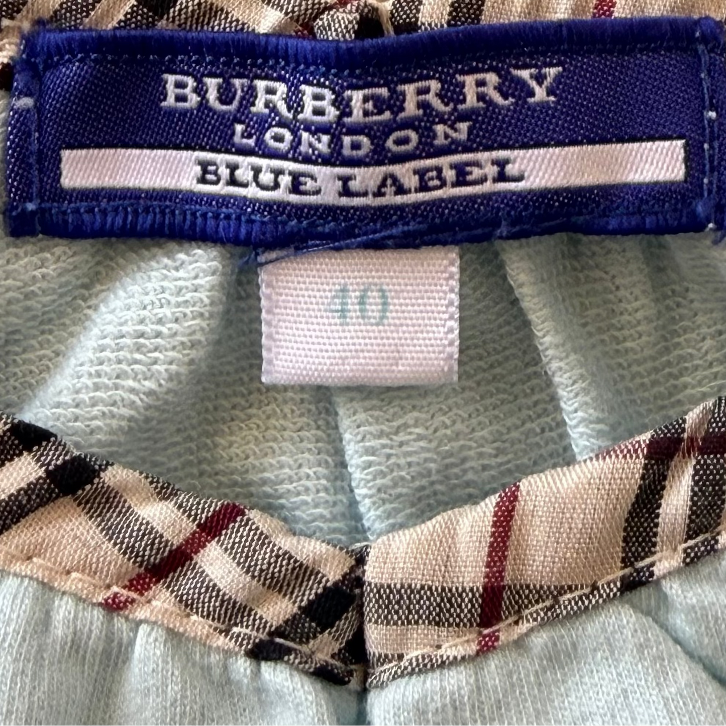 Y2K Burberry Nova Check Trim Boat Neck Top - M