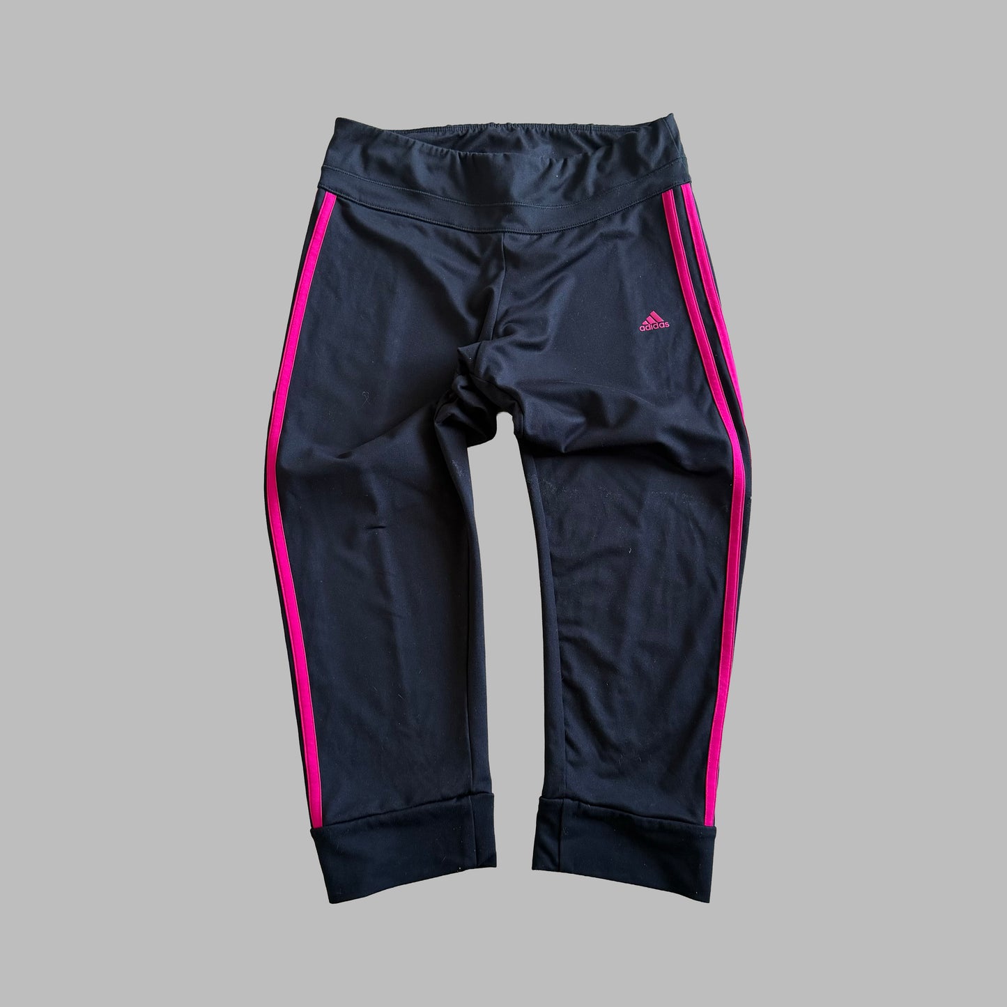 Y2K Adidas Three Stripe Activewear Capris - S