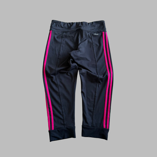 Y2K Adidas Three Stripe Activewear Capris - S