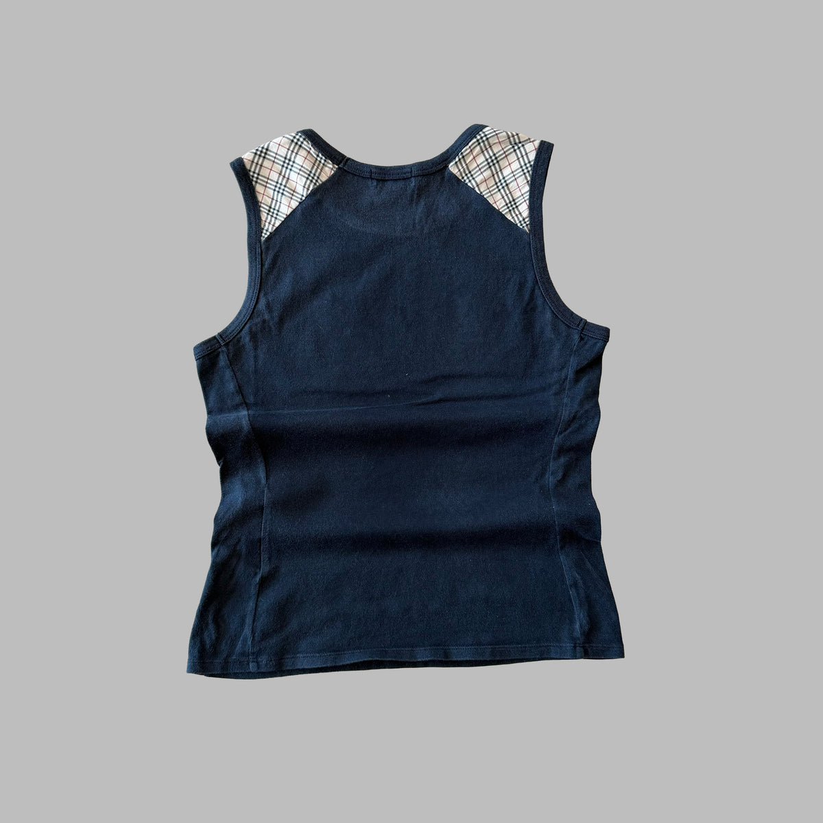 Y2K Burberry Nova Check Shoulder Top - M