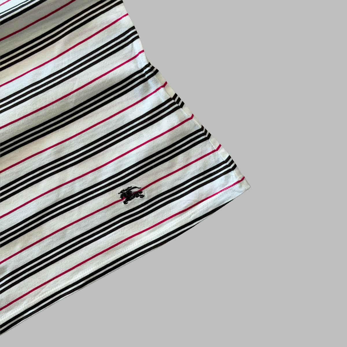 Y2K Burberry Blue Label Striped Racerback Top - M