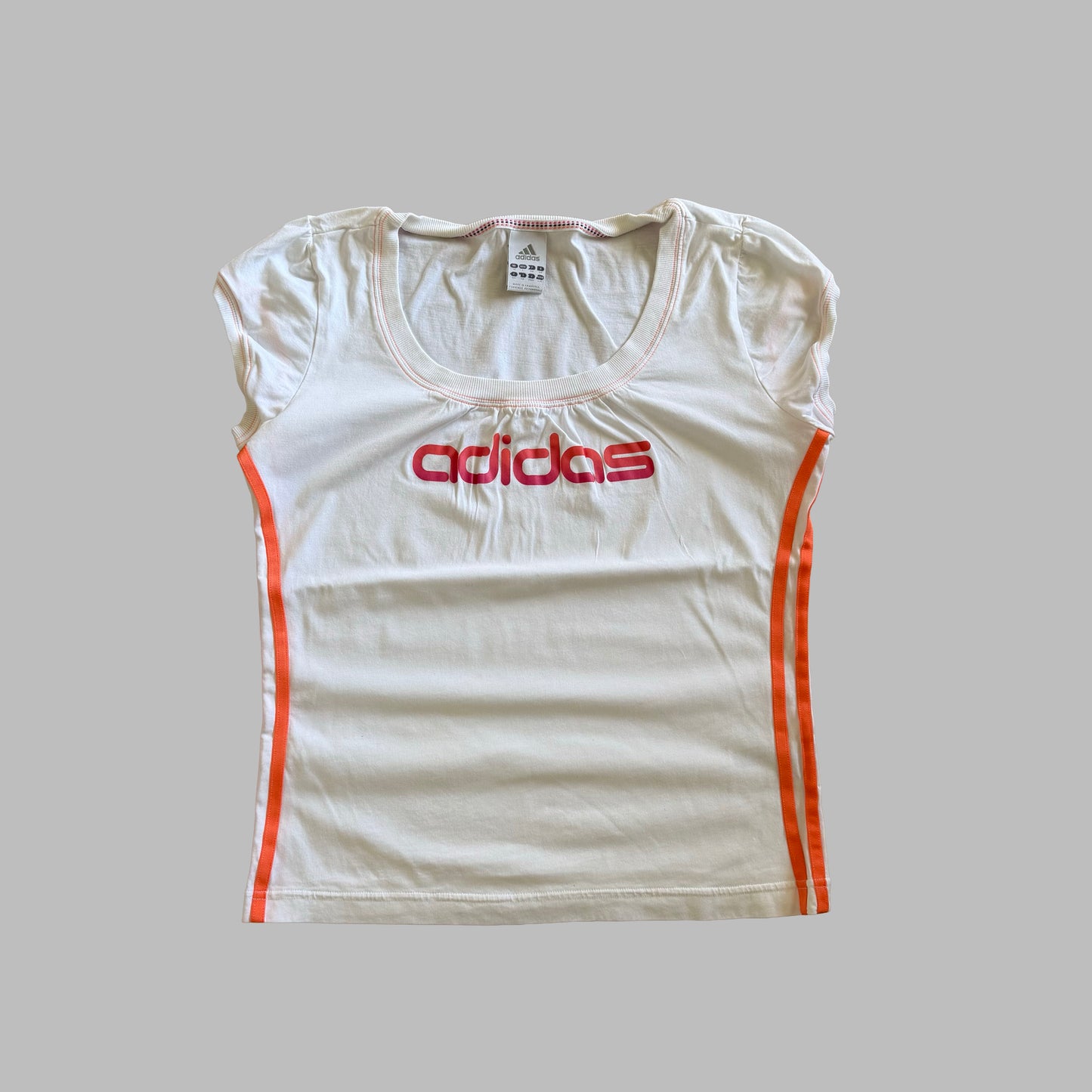 Y2K Adidas Spell Out Baby Tee - L