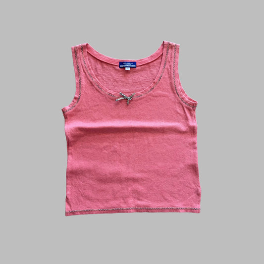 Y2K Burberry Blue Label Scoop Neck Top - S/M