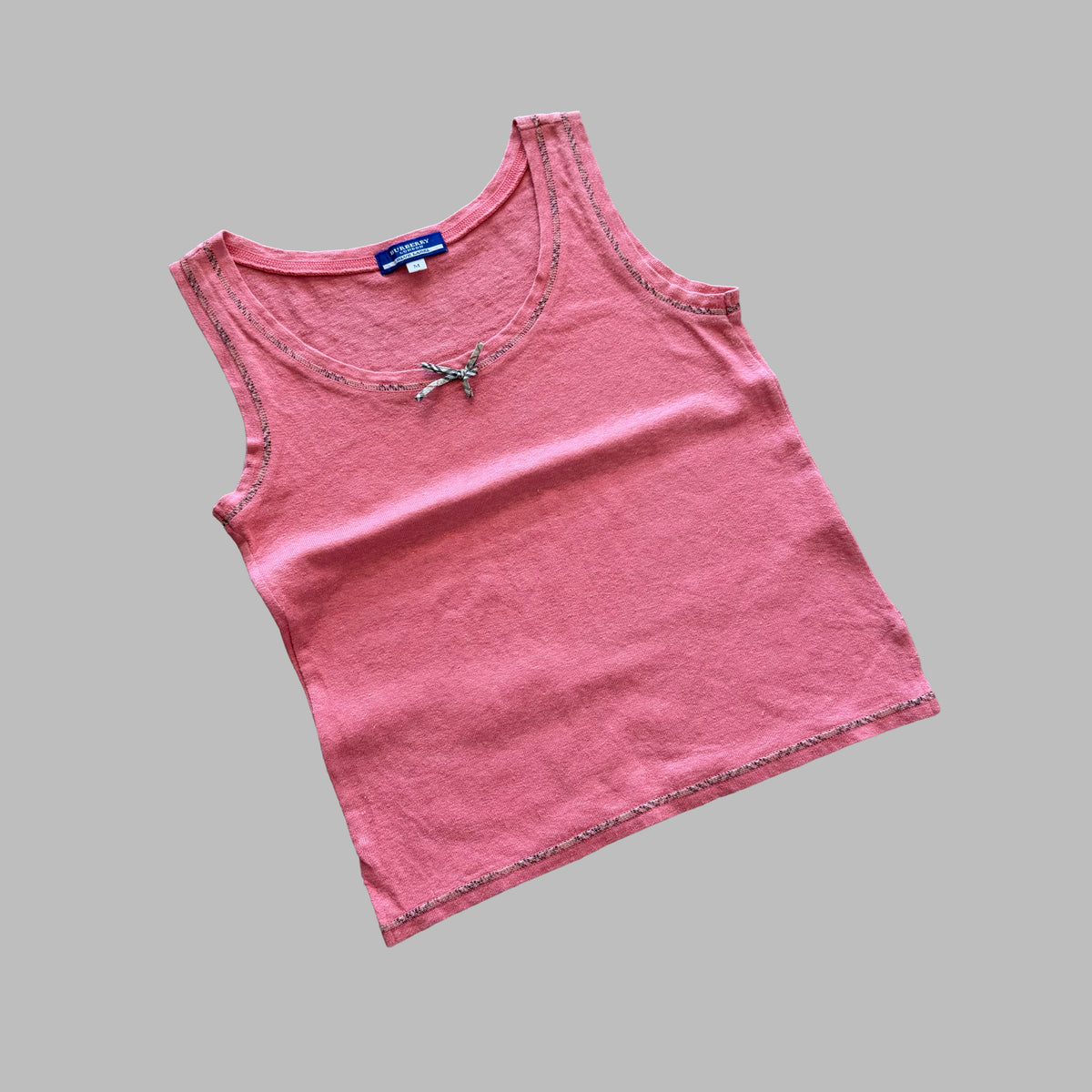 Y2K Burberry Blue Label Scoop Neck Top - S/M