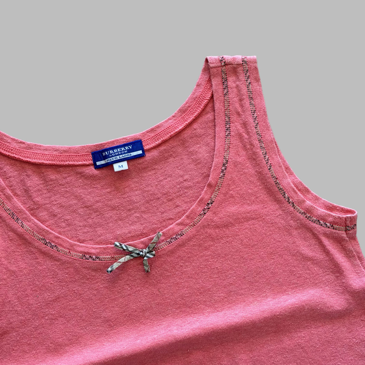 Y2K Burberry Blue Label Scoop Neck Top - S/M