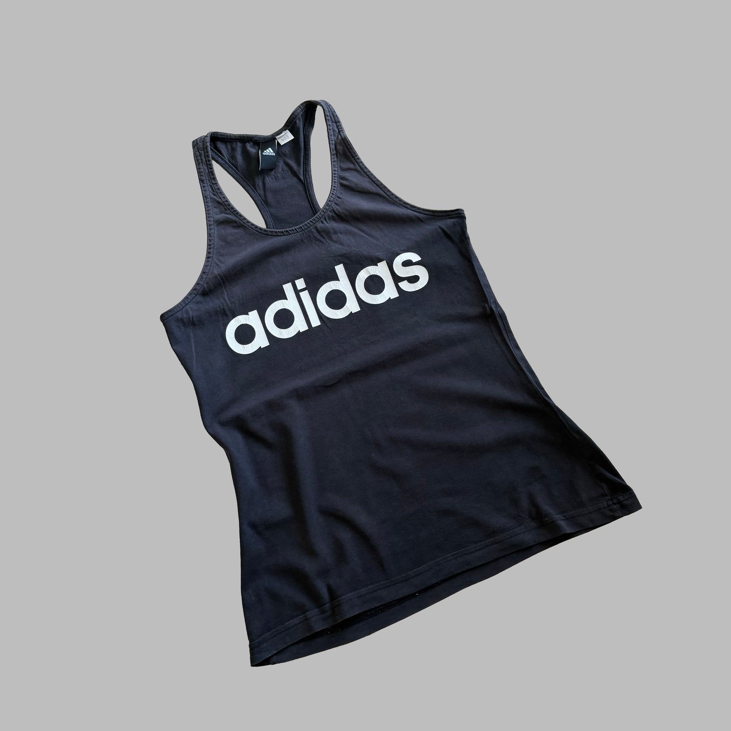 Y2K Adidas Spell Out Racerback Tank - M/L