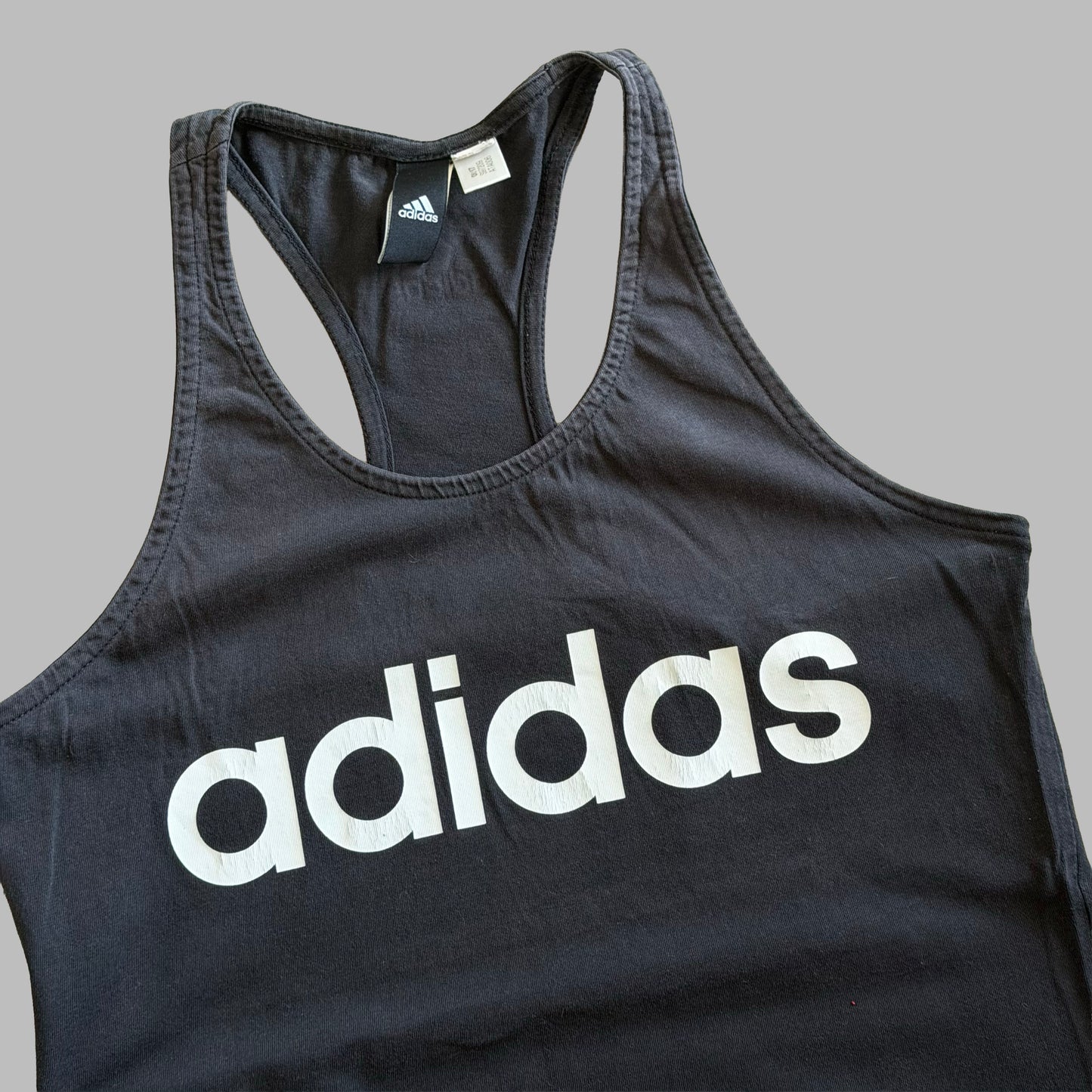 Y2K Adidas Spell Out Racerback Tank - M/L