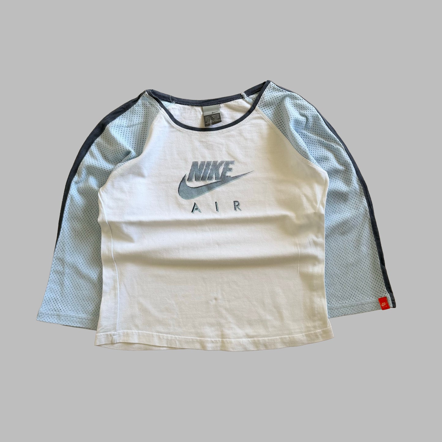 Y2K Nike Mesh Panel Long Sleeve Top - S/M