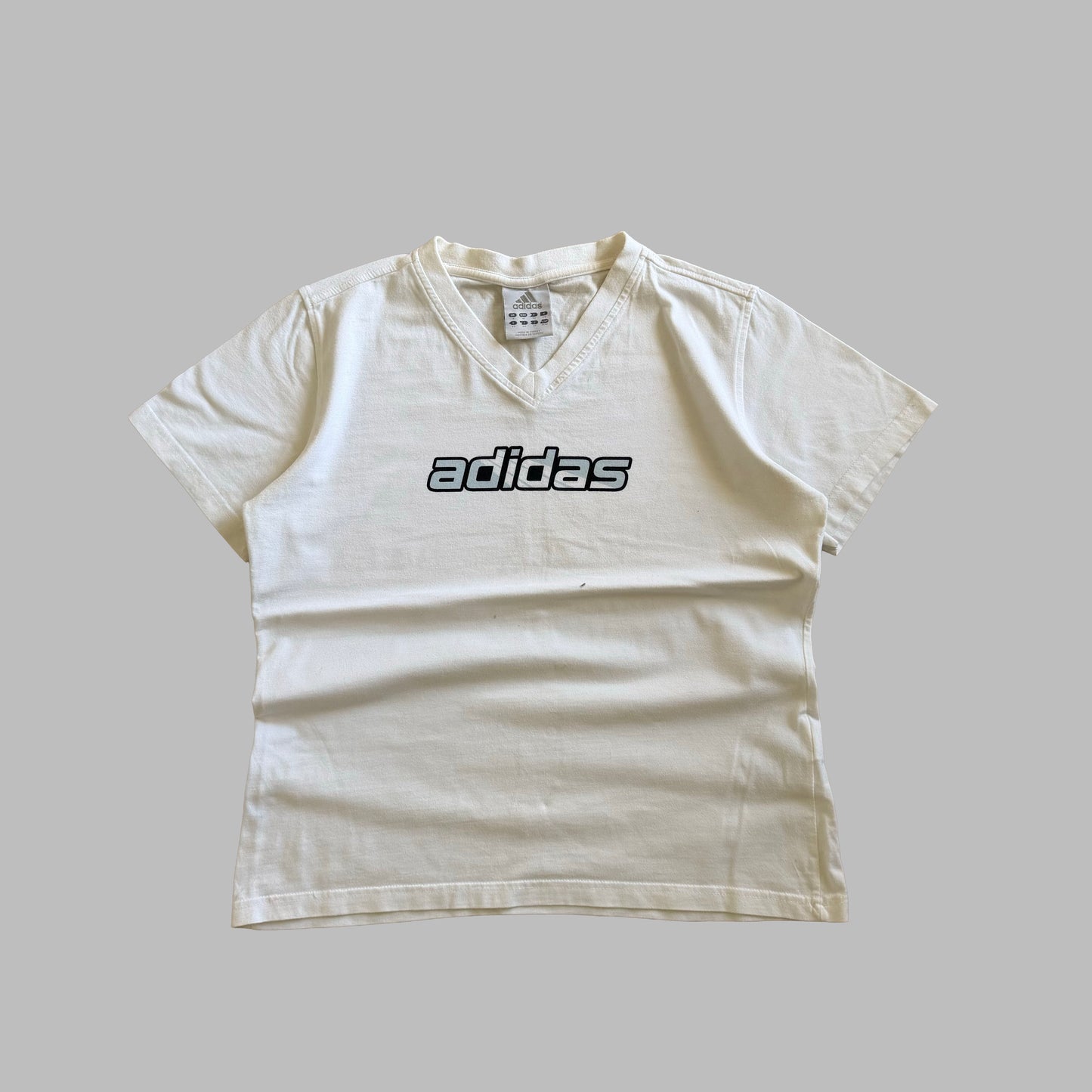 Y2K Adidas Spell Out Baby Tee - M/L