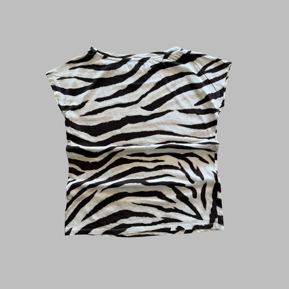 Y2K Ralph Lauren Zebra Print Boxy Top - M