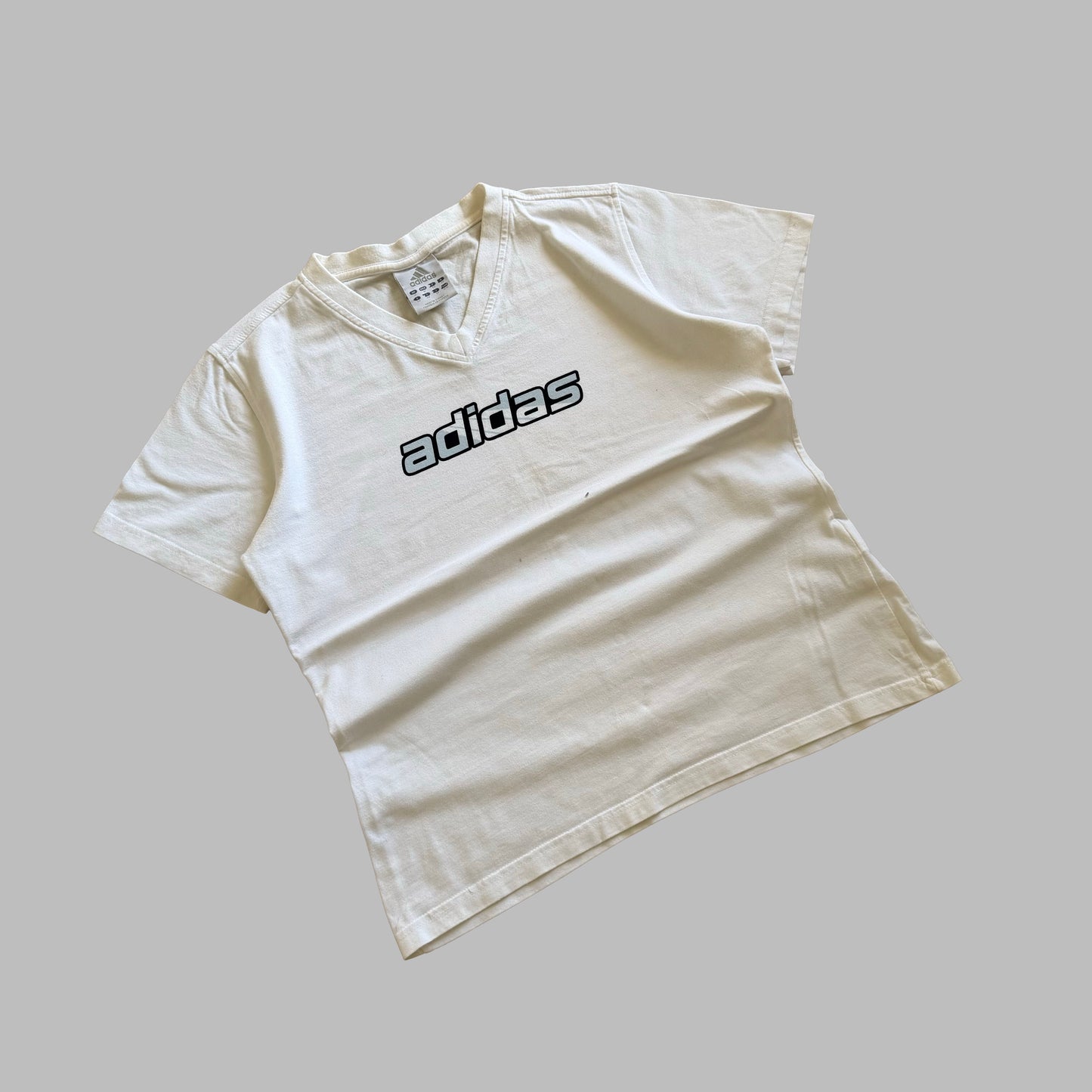 Y2K Adidas Spell Out Baby Tee - M/L