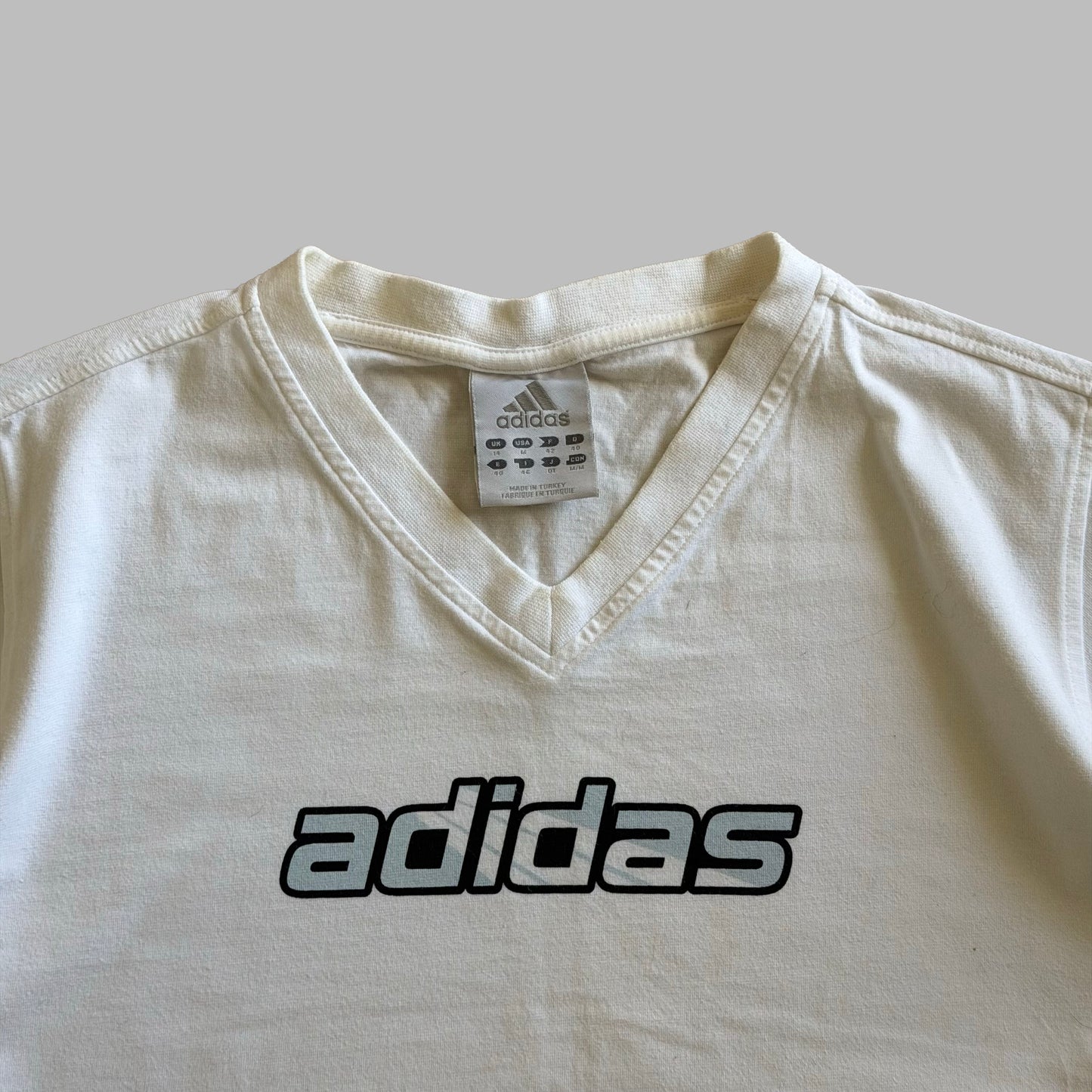 Y2K Adidas Spell Out Baby Tee - M/L