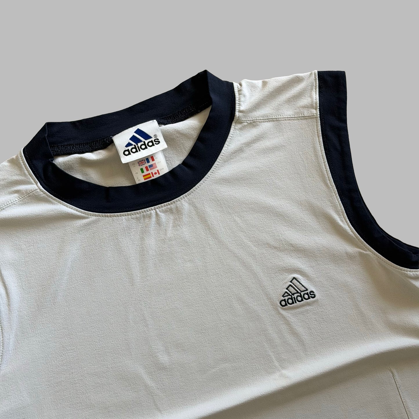90s Adidas Panelled Activewear Tank - L