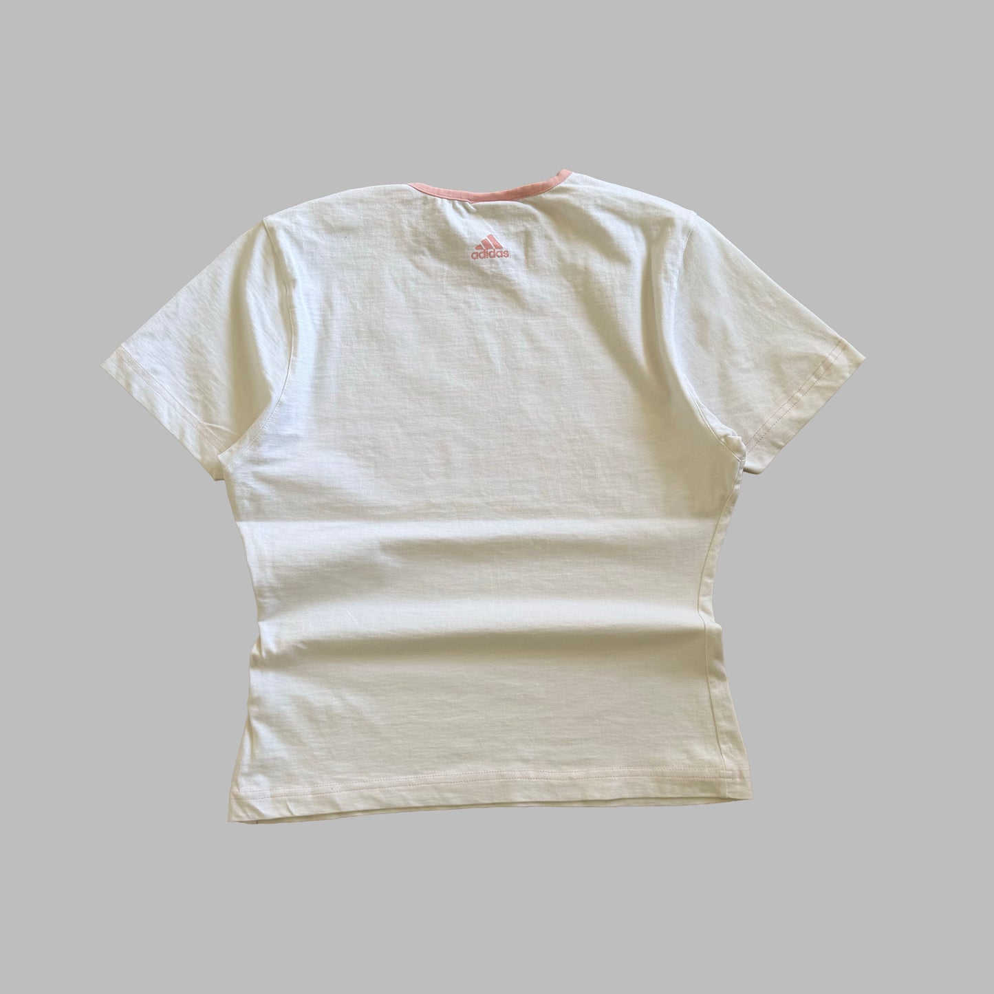 90s Adidas Spell Out Synched Baby Tee - M