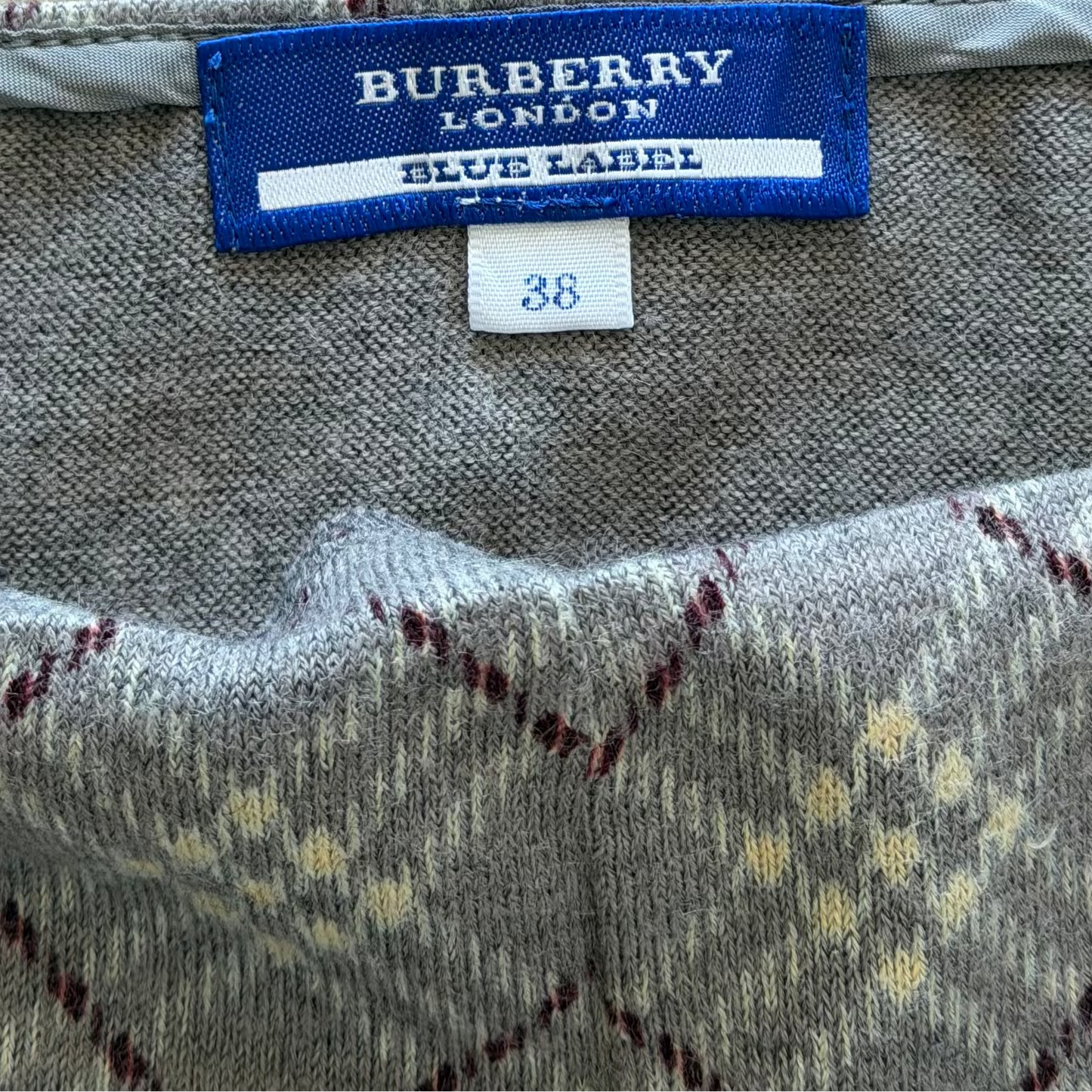 Y2K Burberry Blue Label Check Boat Neck Top - S/M