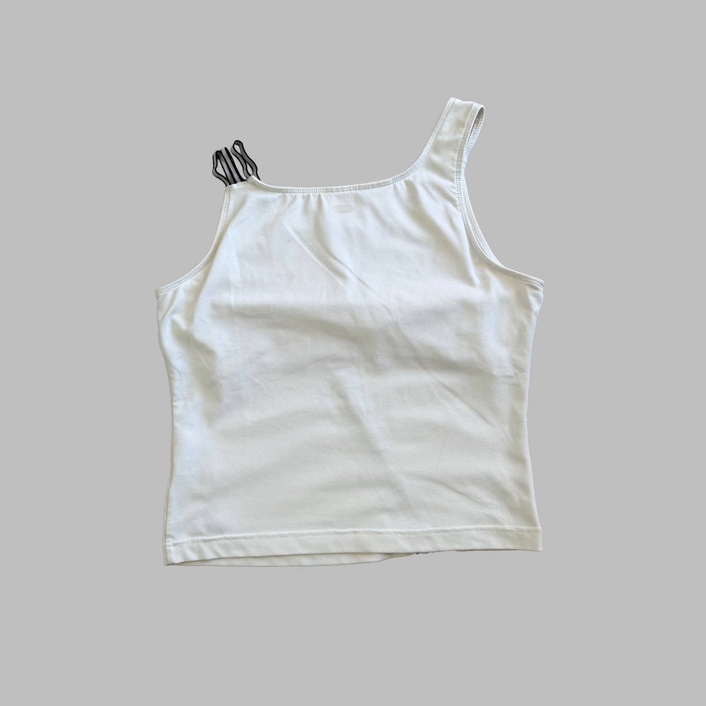 Y2K Adidas Three Stripe Asymmetrical Activewear Tank - M