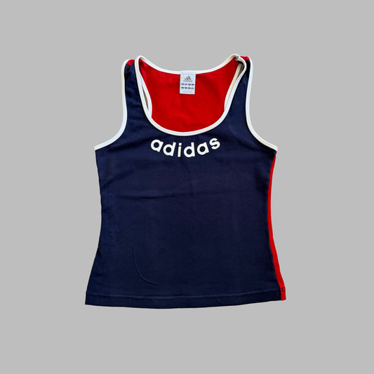 Y2K Adidas Spell Out Racerback Tank - S/M