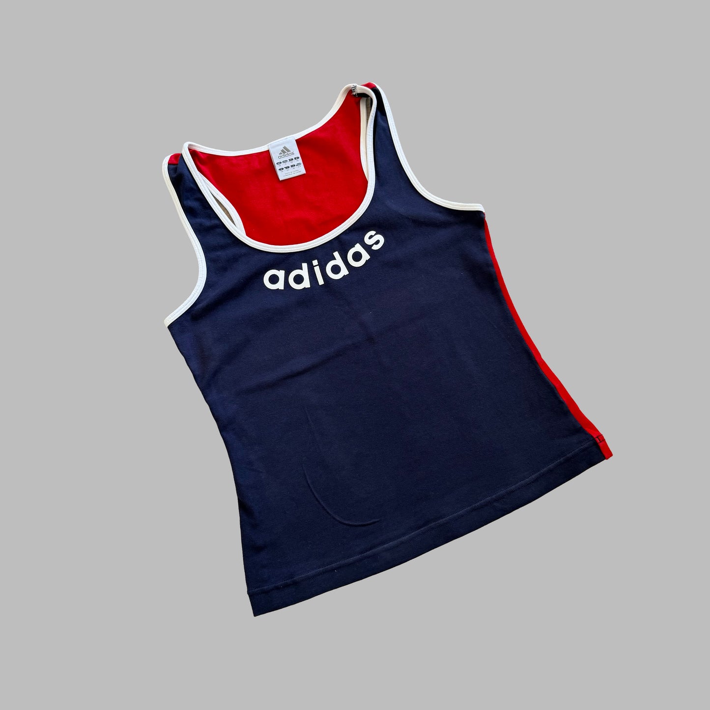 Y2K Adidas Spell Out Racerback Tank - S/M
