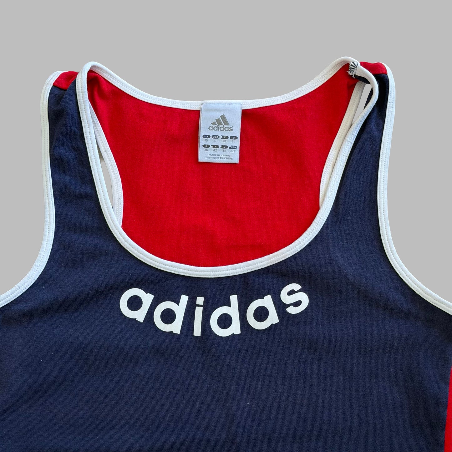 Y2K Adidas Spell Out Racerback Tank - S/M