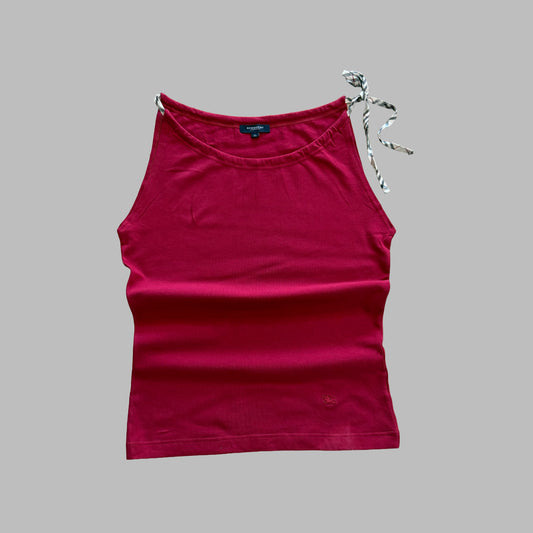 Y2K Burberry Nova Check Tie Halter Top - L/XL