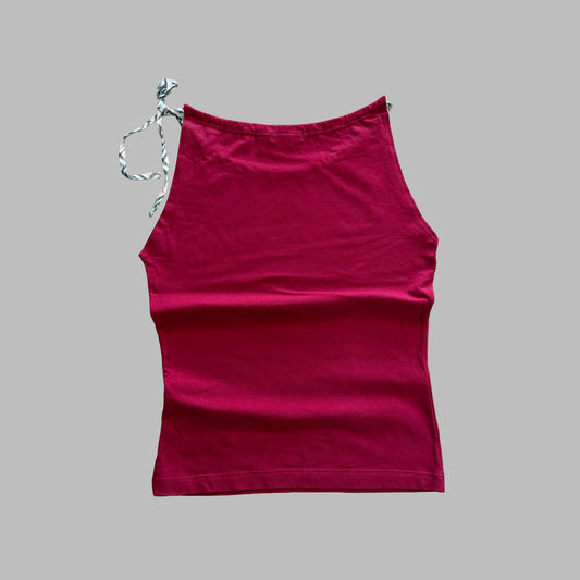 Y2K Burberry Nova Check Tie Halter Top - L/XL
