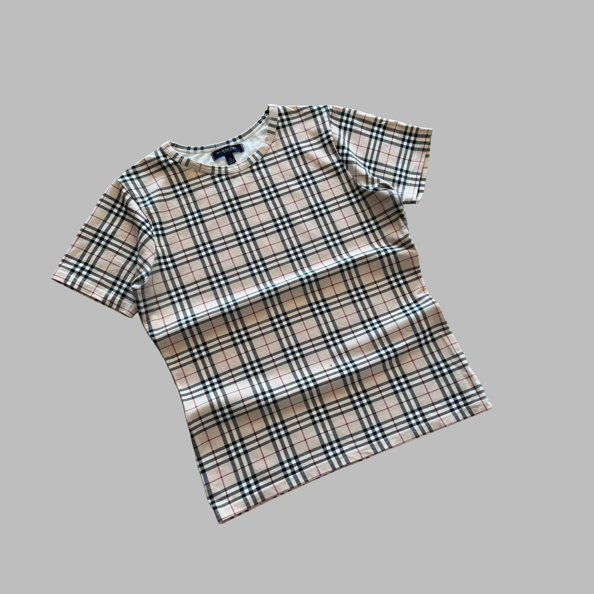 Y2K Burberry Nova Check Fitted Top - M